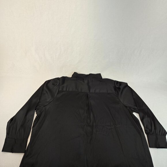 THE DROP Minimalist Basic Black Stretch Satin Shirt Tunic Top Size 4X New NO Tag - Picture 6 of 16